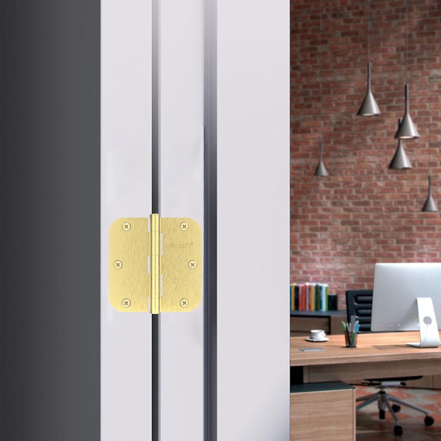24-Pack Brushed Gold Door Hinges
