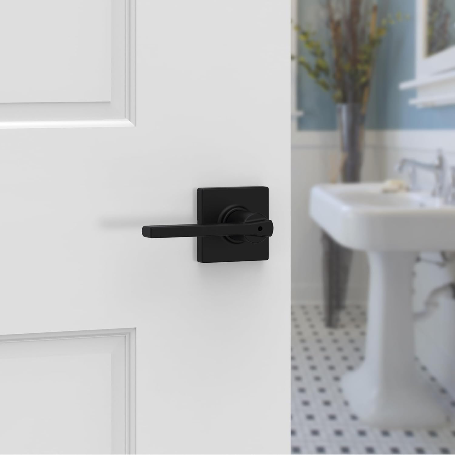 4-Pack Matte Black Privacy Door Levers
