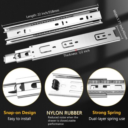 Six Pairs Full Extension Drawer Slides