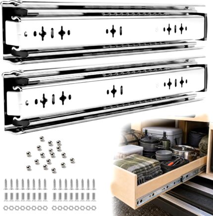 Pair of Galvanised Steel Drawer Slides