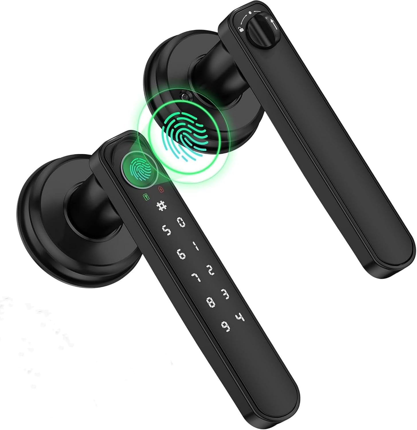 Black Fingerprint Door Lever Lock