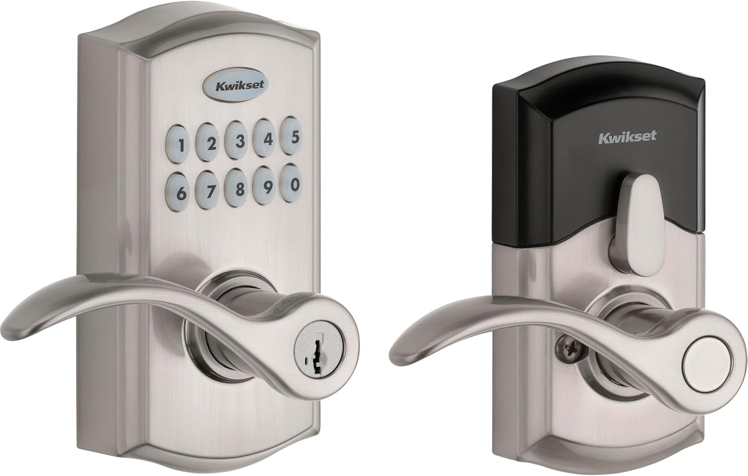 Keypad Entry Lever Lock, Satin Nickel