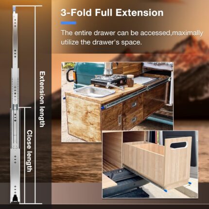 Locking Full Extension Drawer Slides