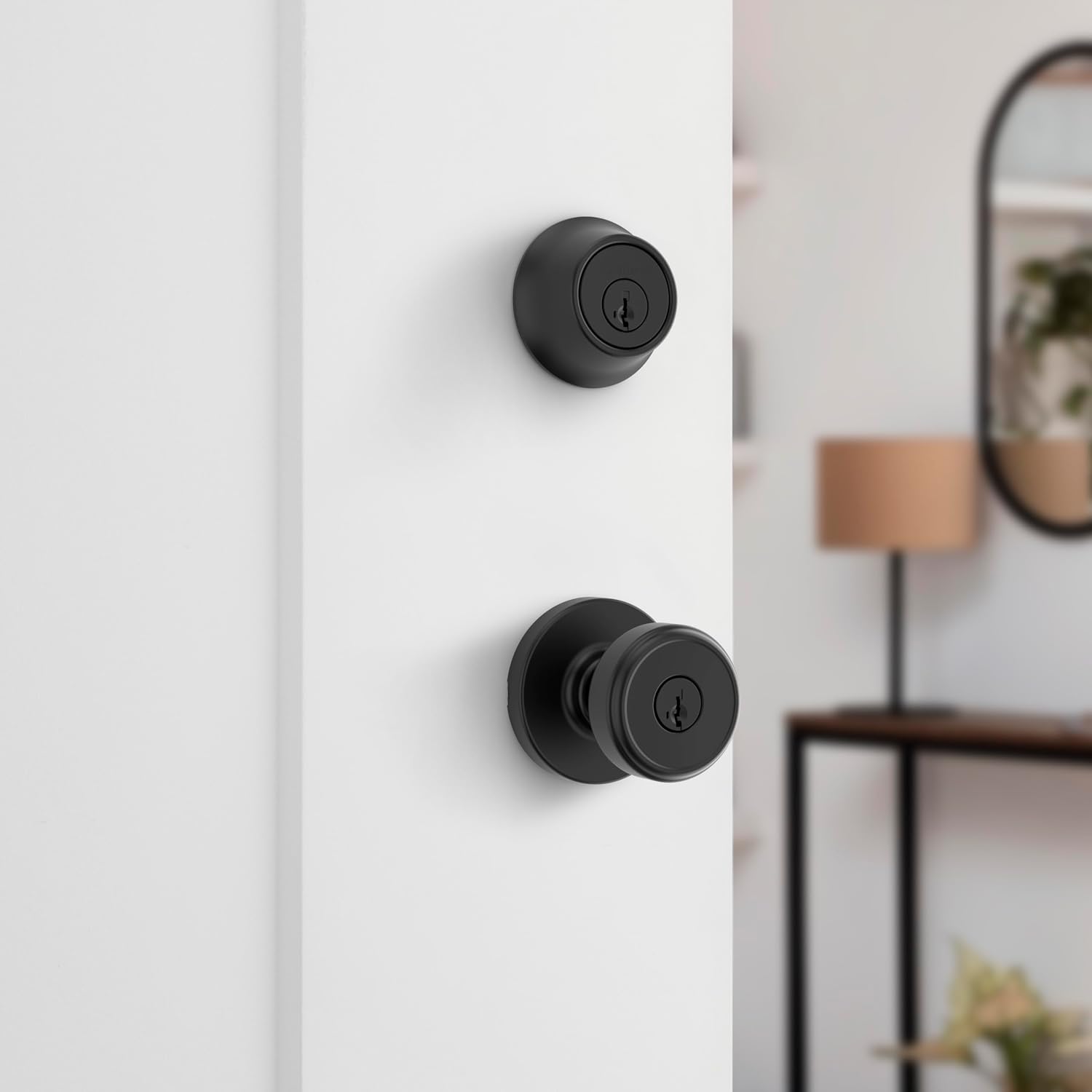 Matte Black Door Knob and Deadbolt Set