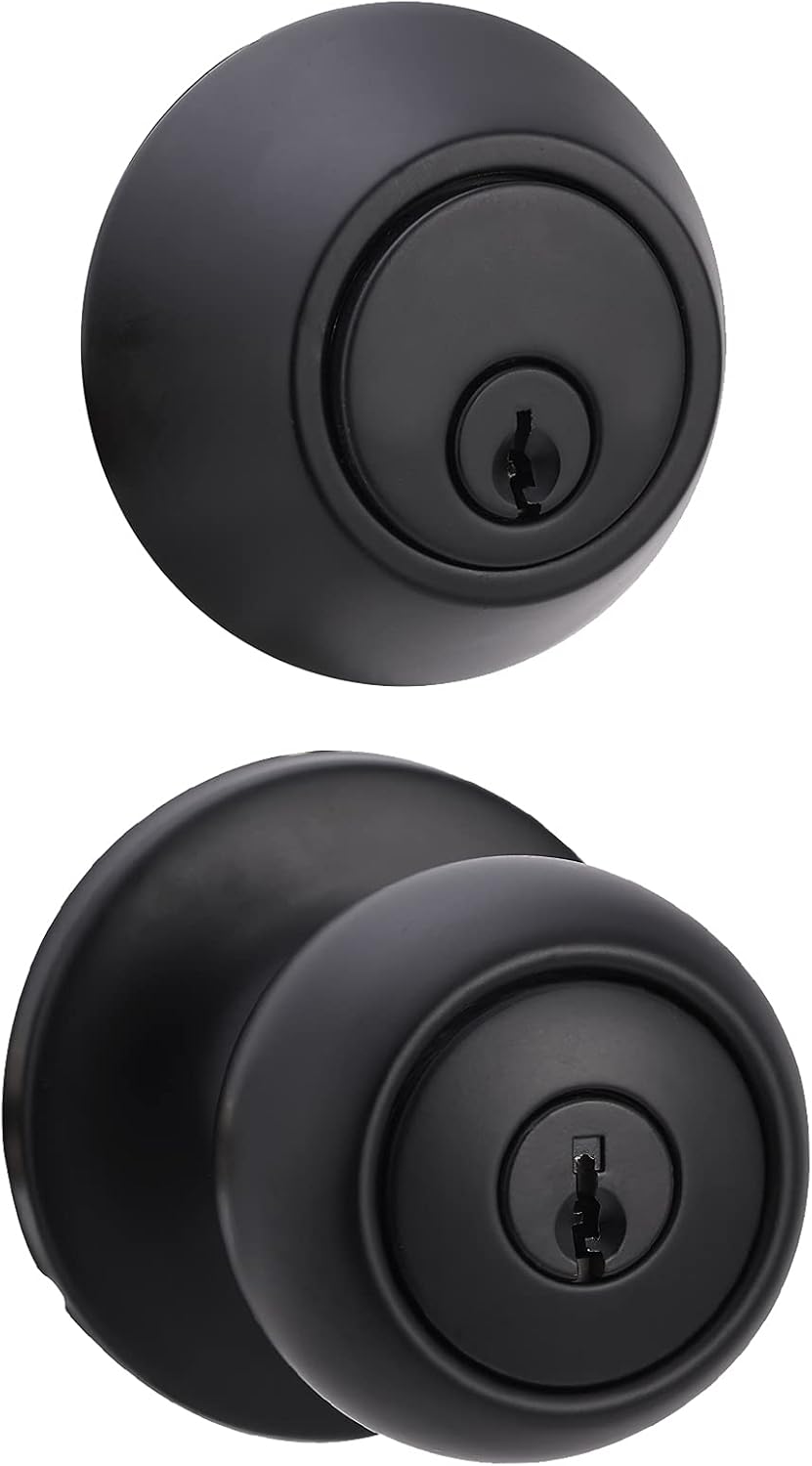 Matte Black Door Knob and Deadbolt Set 2