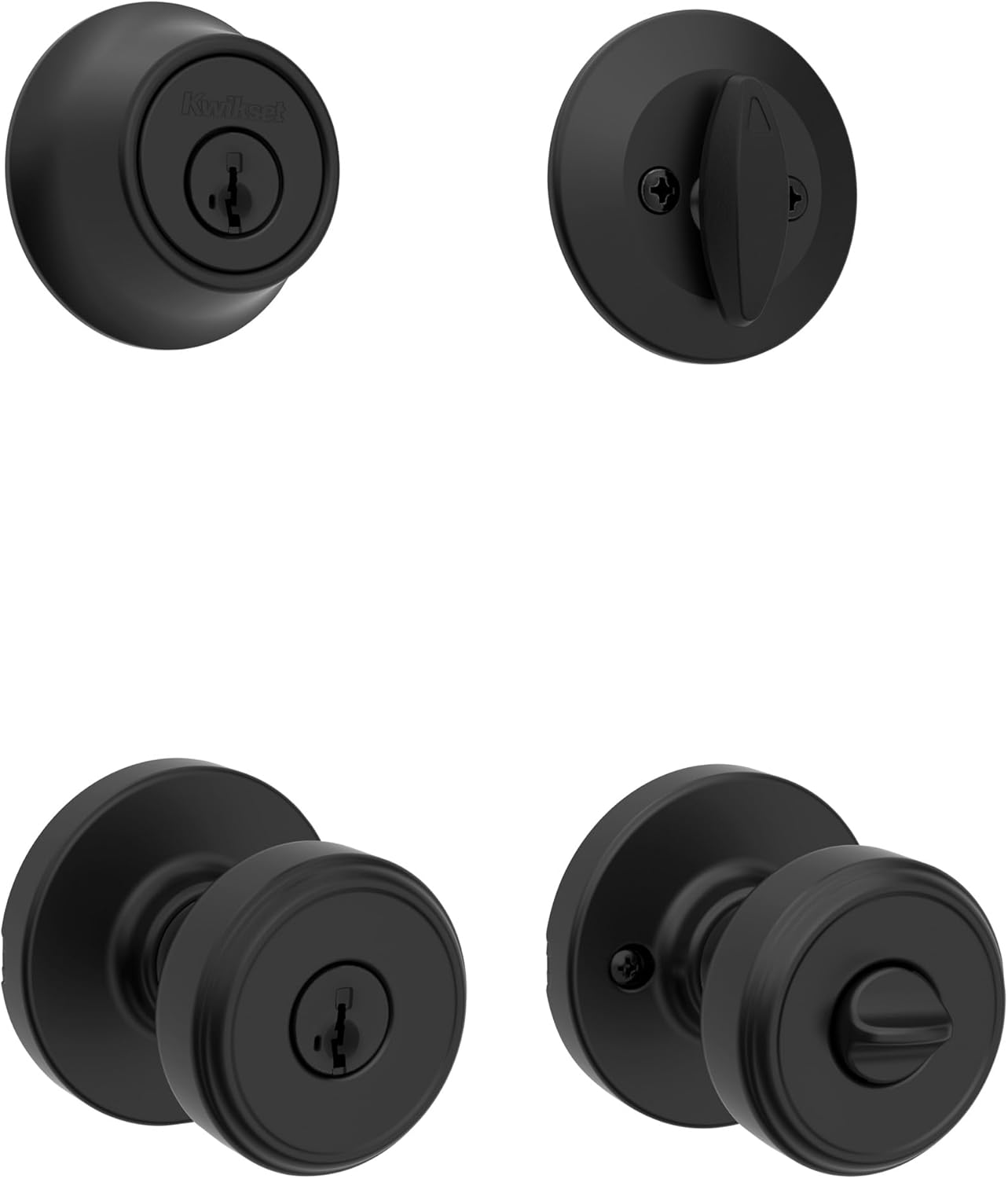 Matte Black Door Knob and Deadbolt Set