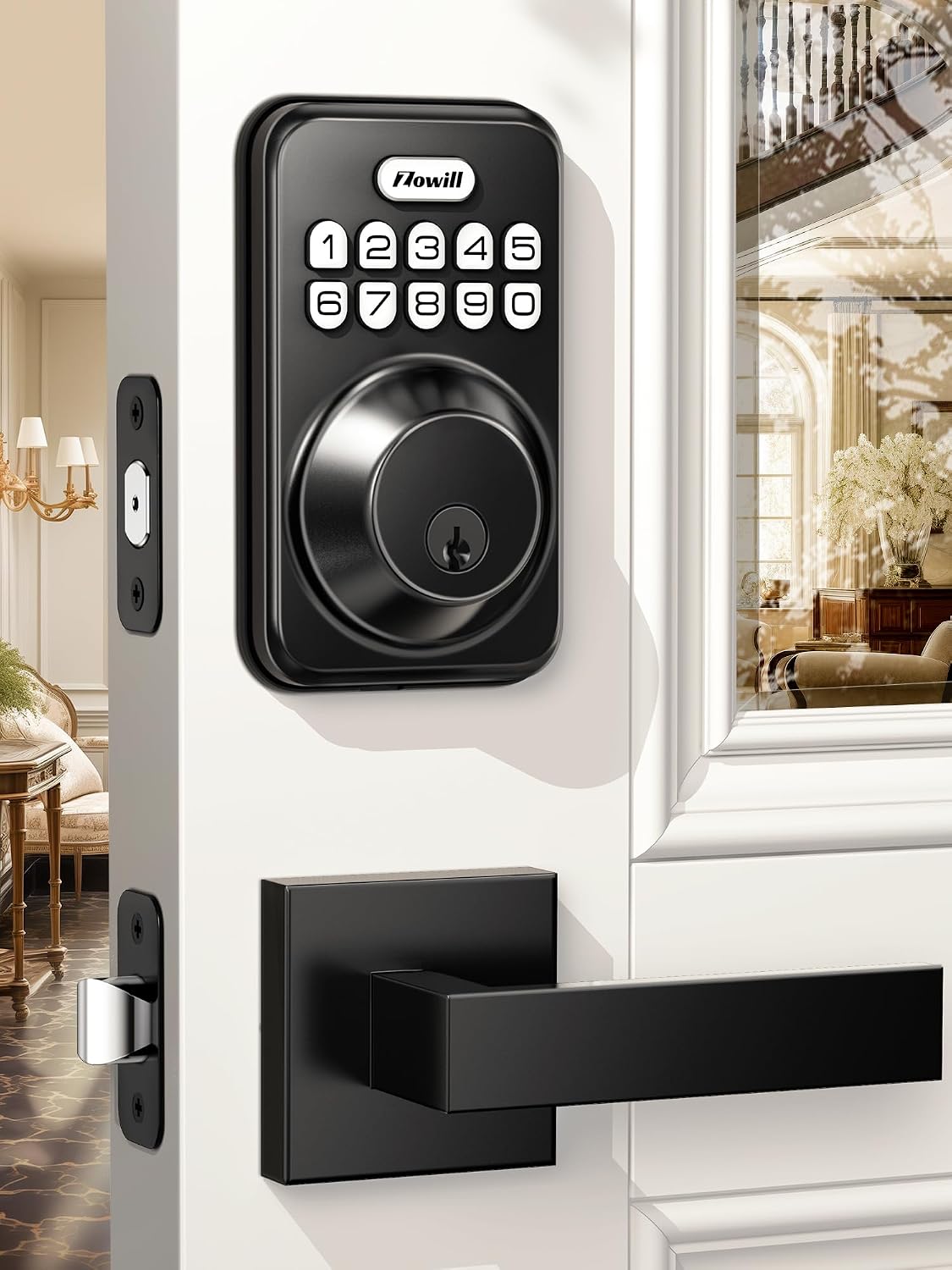 Matte Black Keypad Door Lock Set