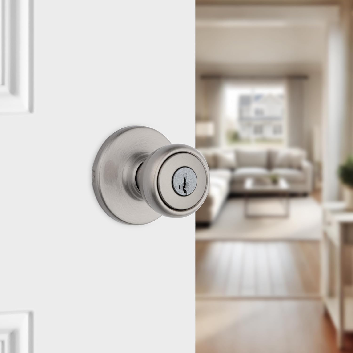 Satin Nickel Keyed Entry Door Knob