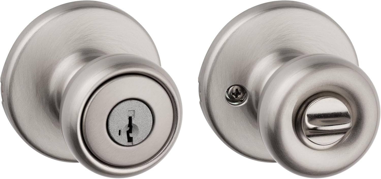 Satin Nickel Keyed Entry Door Knob