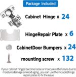 24-Pack Self-Closing Cabinet Hinges