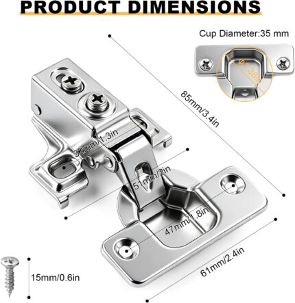 4-Pack 105 Degree Concealed Hinges