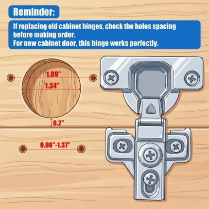 20-Pack Half Overlay Cabinet Door Hinges
