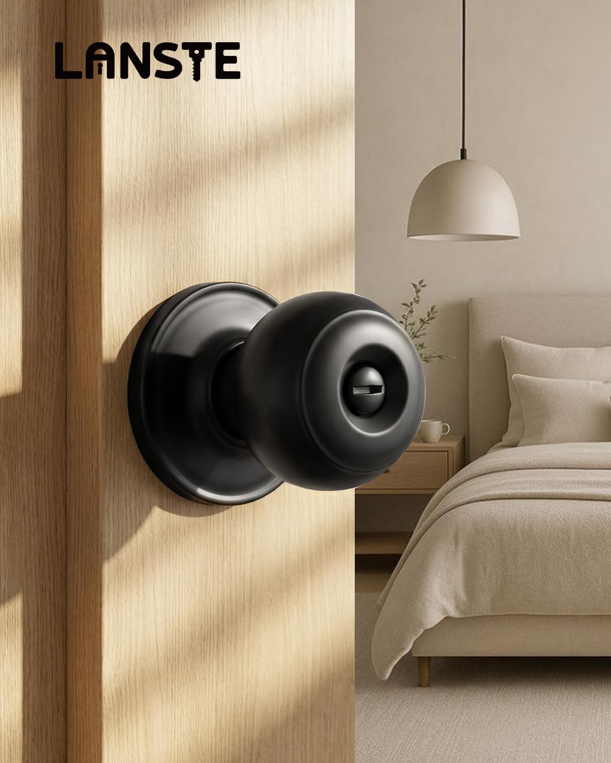 Ten Black Privacy Door Knobs